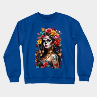 Sugar Skull girl, Dia de los Muertos Crewneck Sweatshirt